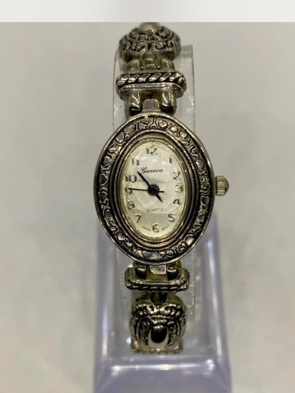 *** Geneva  ^^^ Silver-Tone Ornate Women's Bracelet Watch *